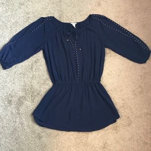 Studded, Arm-Slit Mini Dress!